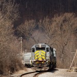 AVR Sand Train at Evans City, Pa. on the B&P RR. Feb 26, 2012