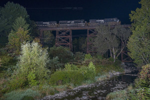 Norfolk Southern's official photo of the first train over the newly-acquired D&H territory. NS I2K early in the morning on September 19, 2015. Casey Thomason photo.